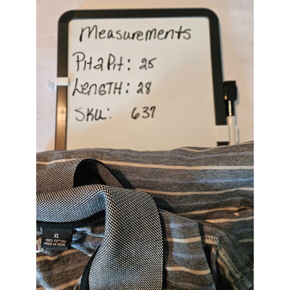 Grand Slam Mens Striped Cotton Mercerized Dry Knit Dynamics Gray Polo Medium M - Picture 8 of 8